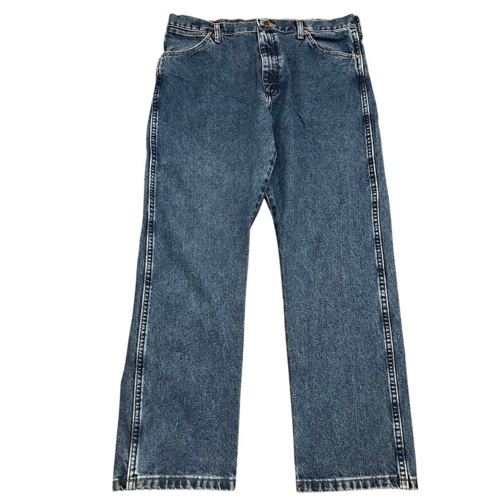 Wrangler 1013MWZGK Men's Blue Denim Jeans 38X30 Straight Leg Cotton‎ - Picture 2 of 5